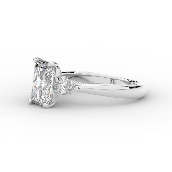 2.40CT.TW RADIANT LAB DIAMOND 3 STONE ENGAGEMENT RING - Nazarelle