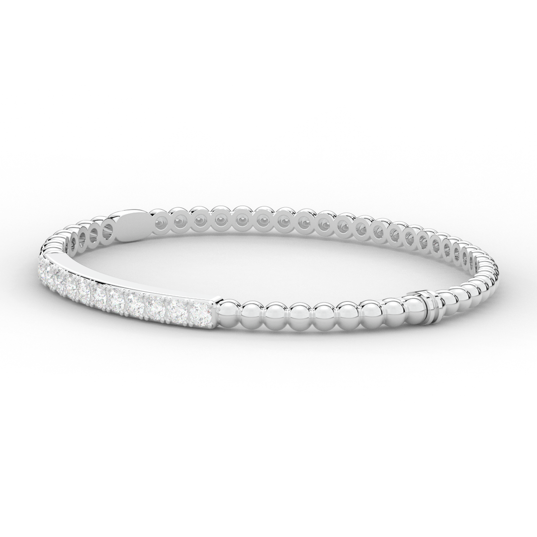 1.10CT.TW ROUND LAB DIAMOND BANGLE - Nazarelle