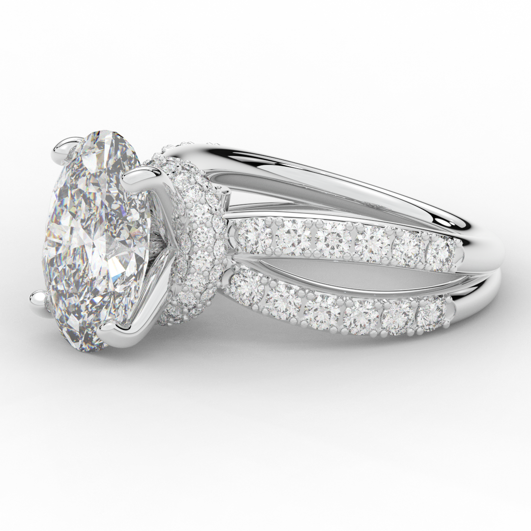 6.25CT.TW OVAL LAB DIAMOND ENGAGEMENT RING - Nazarelle