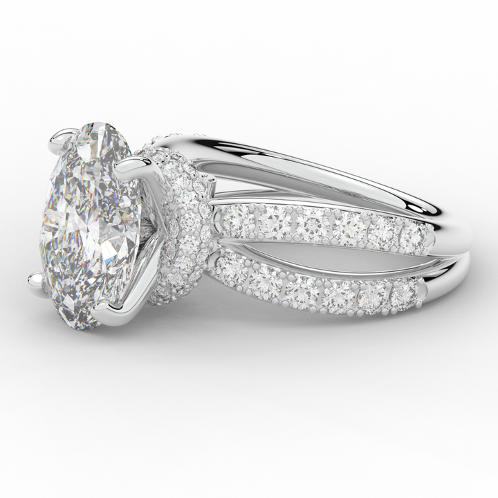 6.25CT.TW OVAL LAB DIAMOND ENGAGEMENT RING - Nazarelle