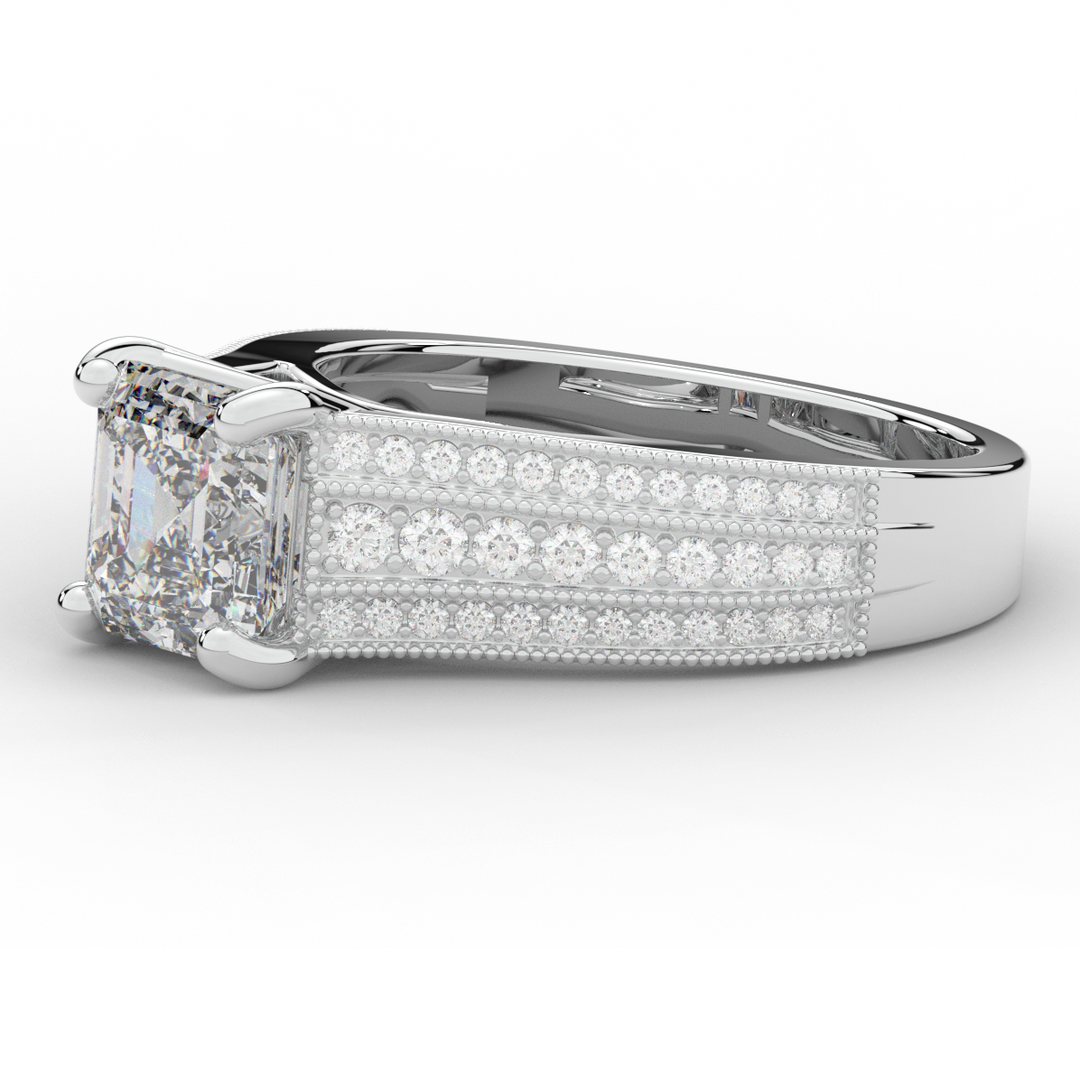 3.55CT.TW ASSCHER LAB DIAMOND ENGAGEMENT RING - Nazarelle