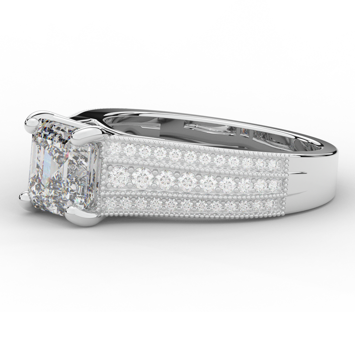 3.55CT.TW ASSCHER LAB DIAMOND ENGAGEMENT RING - Nazarelle