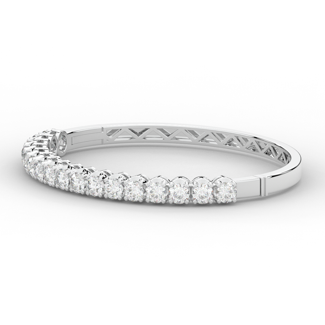 5.00CT.TW ROUND LAB DIAMOND BANGLE - Nazarelle