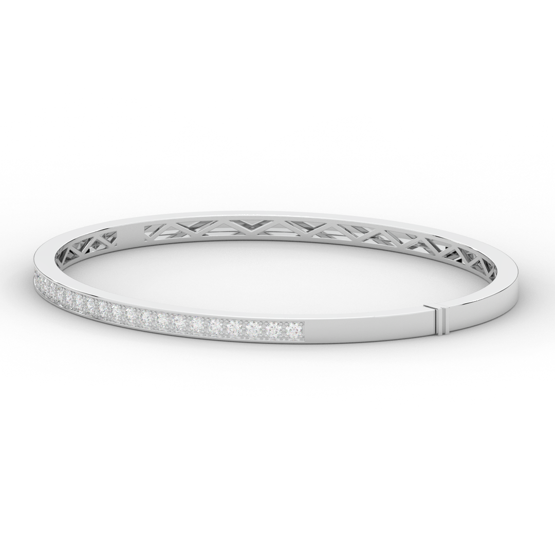 0.90CT.TW ROUND LAB DIAMOND BANGLE - Nazarelle
