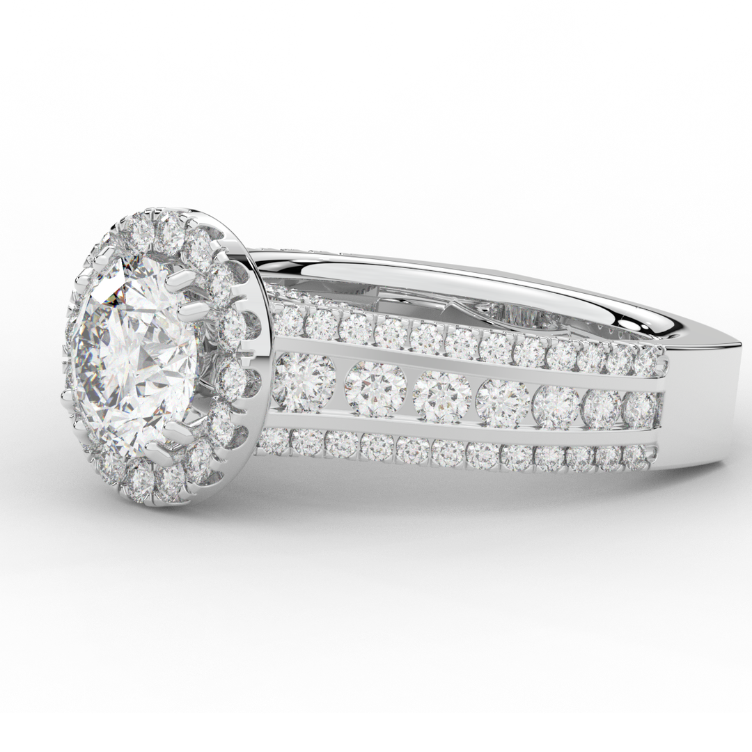 2.90CT.TW ROUND LAB DIAMOND HALO ENGAGEMENT RING - Nazarelle