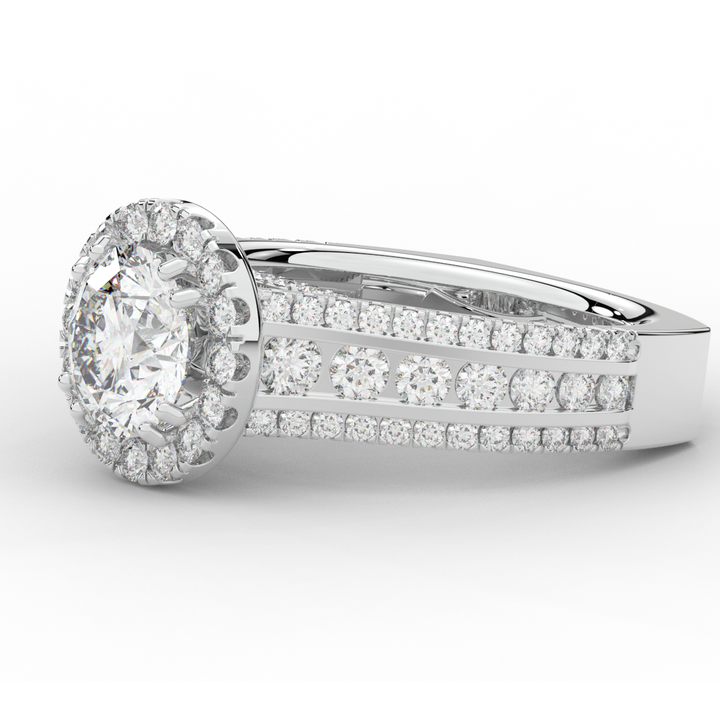 2.90CT.TW ROUND LAB DIAMOND HALO ENGAGEMENT RING - Nazarelle