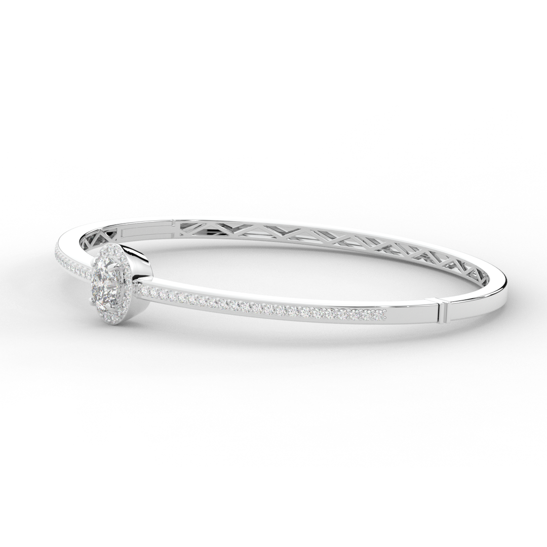 1.40CT.TW OVAL AND ROUND LAB DIAMOND BANGLE - Nazarelle
