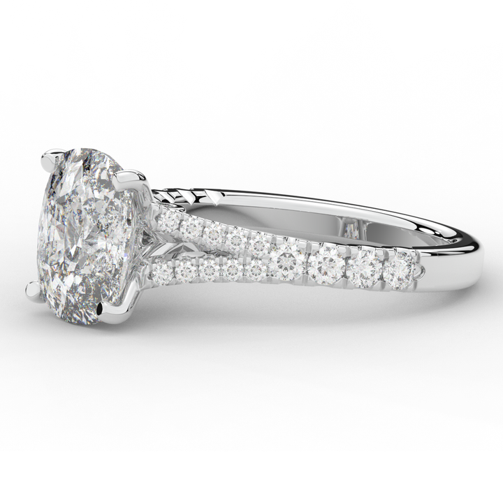 3.45CT.TW CUSHION LAB DIAMOND ENGAGEMENT RING - Nazarelle