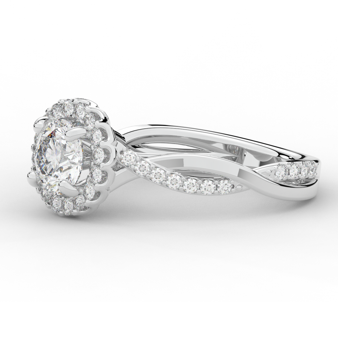 1.30CT.TW ROUND LAB DIAMOND ENGAGEMENT RING - Nazarelle