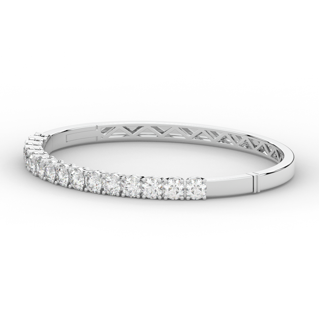 4.70CT.TW ROUND LAB DIAMOND BANGLE - Nazarelle