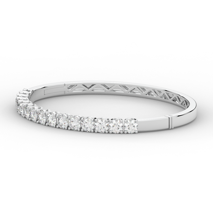 4.70CT.TW ROUND LAB DIAMOND BANGLE - Nazarelle