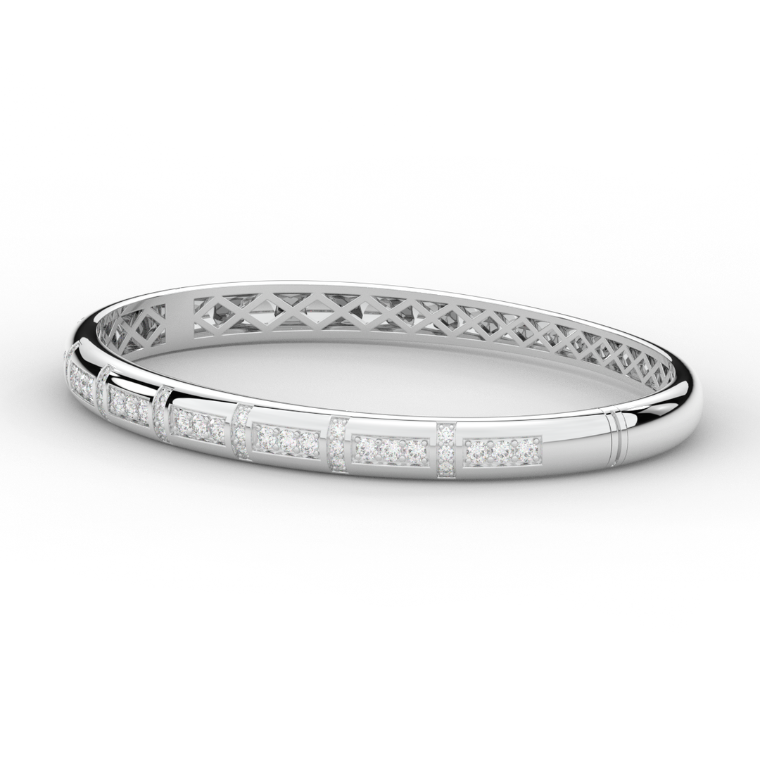 1.25CT.TW ROUND LAB DIAMOND BANGLE - Nazarelle