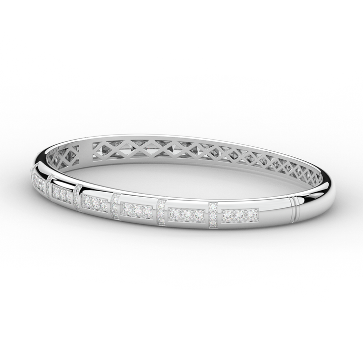 1.25CT.TW ROUND LAB DIAMOND BANGLE - Nazarelle