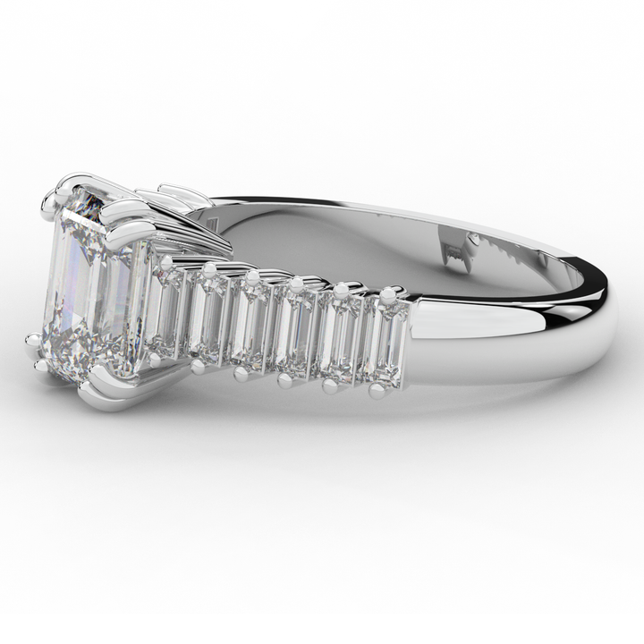 2.60CT.TW EMERALD CUT LAB DIAMOND ENGAGEMENT RING - Nazarelle