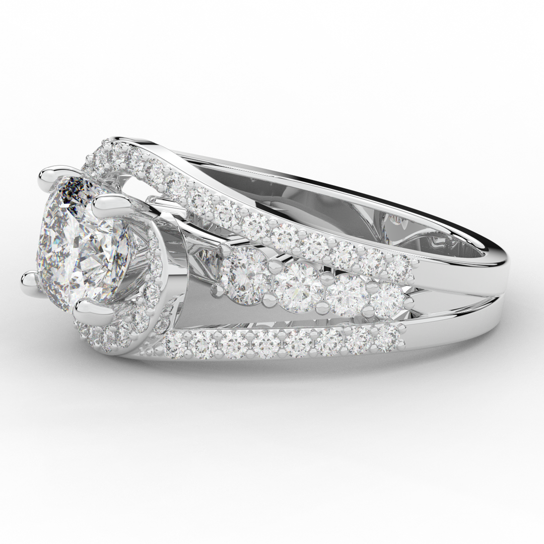 3.30CT.TW CUSHION LAB DIAMOND ENGAGEMENT RING - Nazarelle