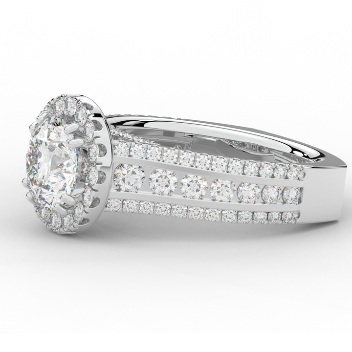 2.90CT.TW ROUND LAB DIAMOND HALO ENGAGEMENT RING - Nazarelle