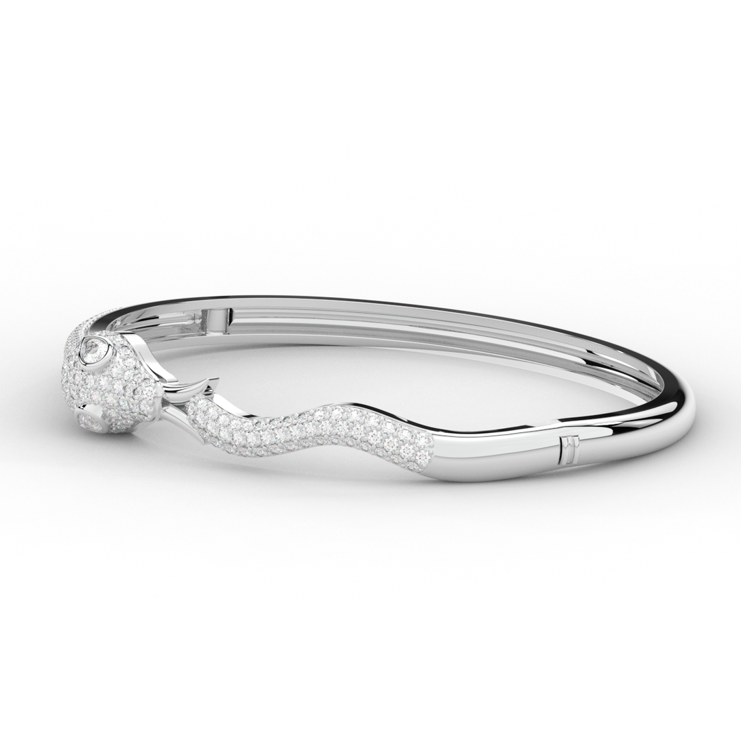 2.00CT.TW ROUND AND PEAR LAB DIAMOND SNAKE BANGLE - Nazarelle