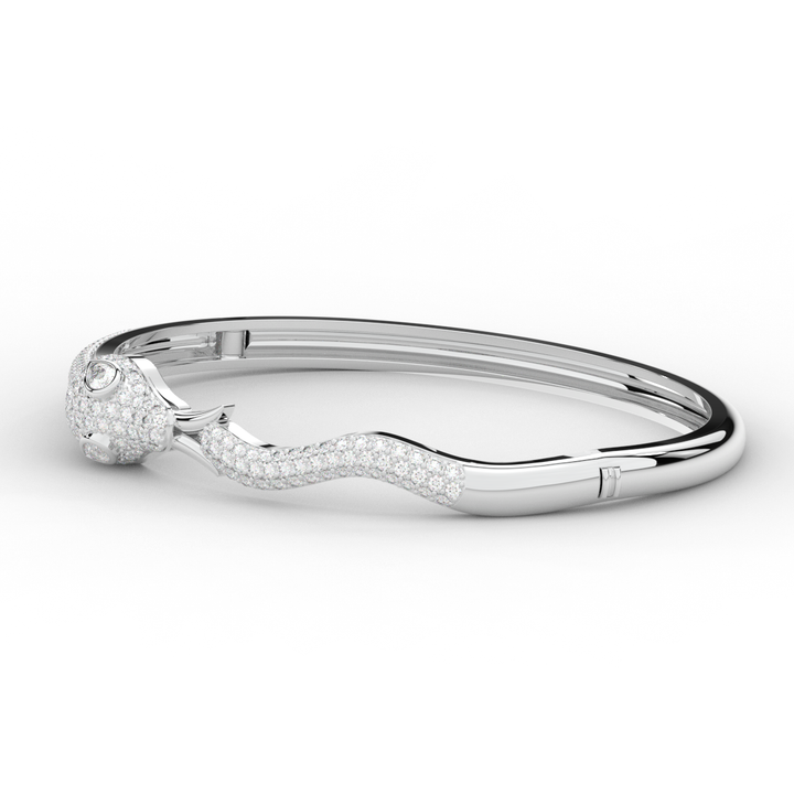 2.00CT.TW ROUND AND PEAR LAB DIAMOND SNAKE BANGLE - Nazarelle