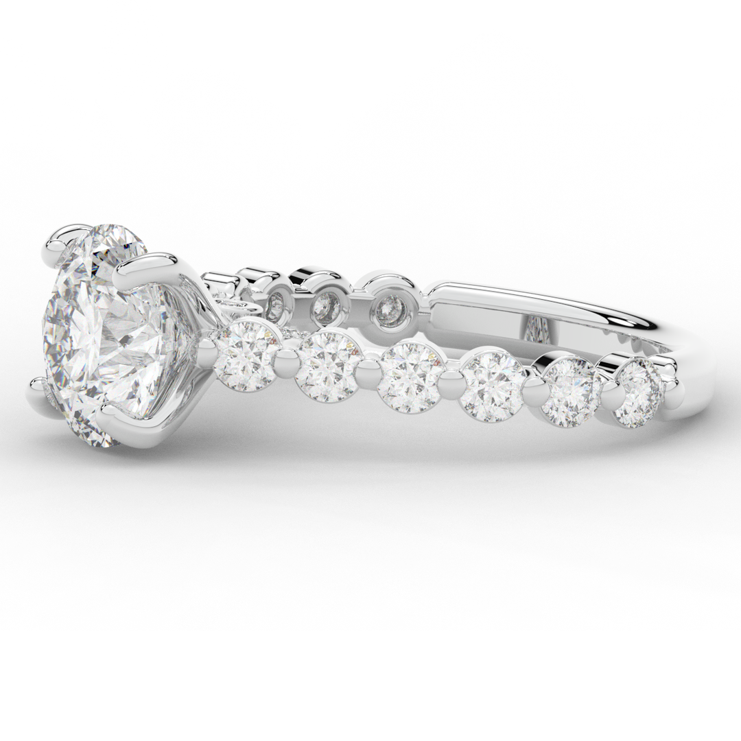 3.90CT.TW ROUND LAB DIAMOND ENGAGEMENT RING - Nazarelle