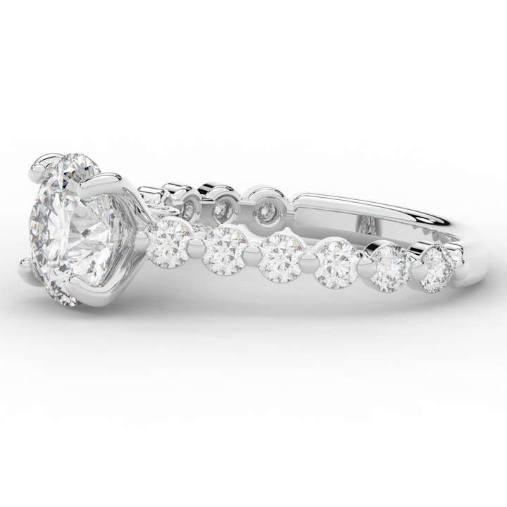 3.90CT.TW ROUND LAB DIAMOND ENGAGEMENT RING - Nazarelle