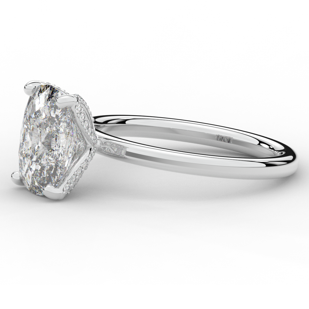3.10CT.TW CUSHION LAB DIAMOND ENGAGEMENT RING - Nazarelle
