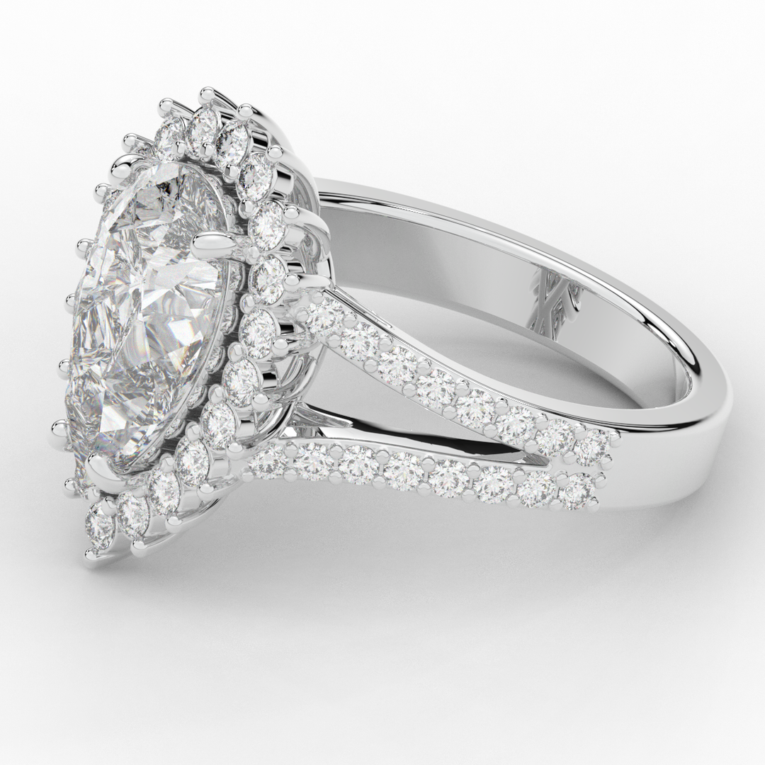 3.60CT.TW ROUND LAB DIAMOND ENGAGEMENT RING - Nazarelle