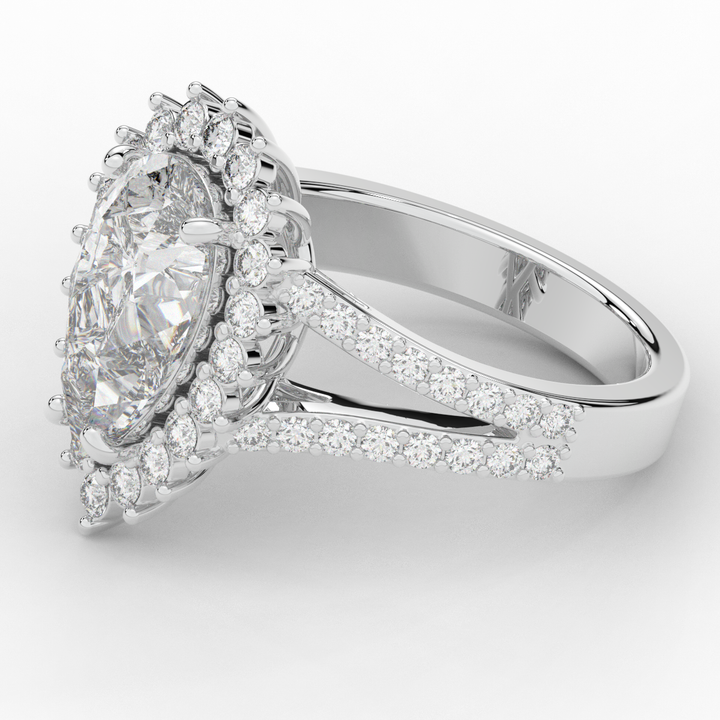 3.60CT.TW ROUND LAB DIAMOND ENGAGEMENT RING - Nazarelle