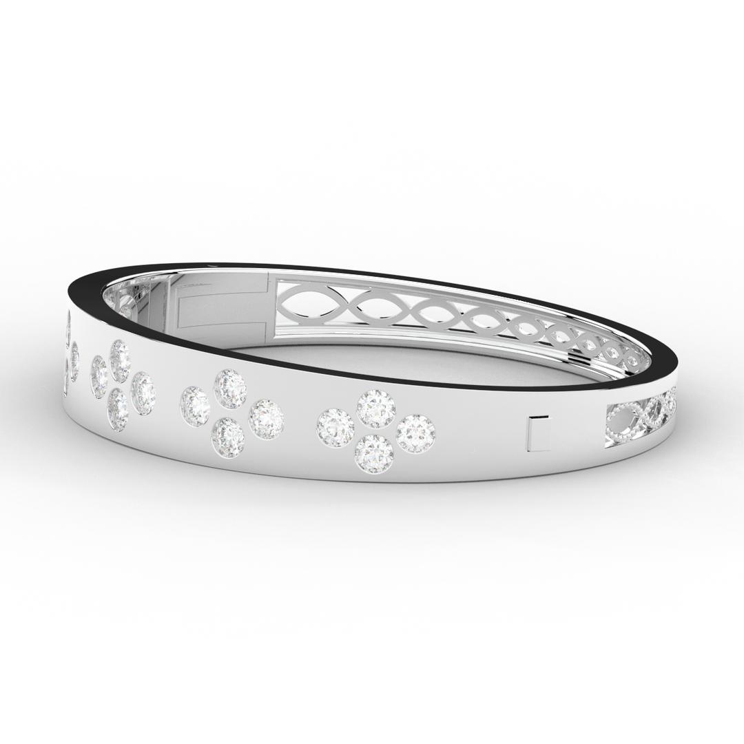 4.10CT.TW ROUND LAB DIAMOND BEZEL SET BANGLE - Nazarelle