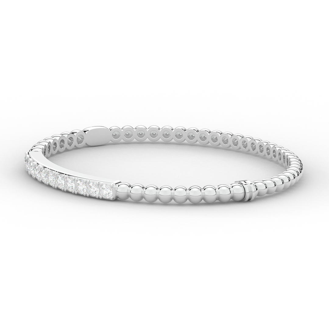 1.10CT.TW ROUND LAB DIAMOND BANGLE - Nazarelle