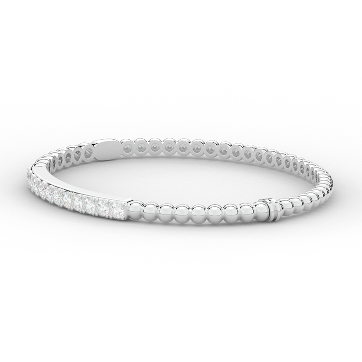 1.10CT.TW ROUND LAB DIAMOND BANGLE - Nazarelle