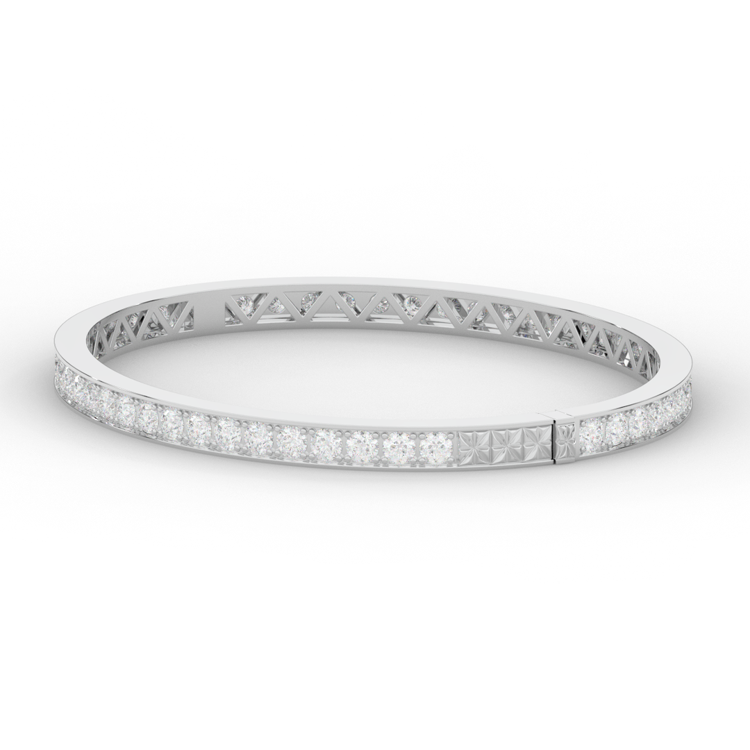 5.10CT.TW ROUND LAB DIAMOND BANGLE - Nazarelle