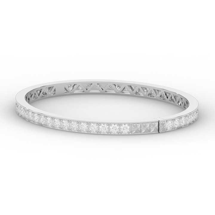 5.10CT.TW ROUND LAB DIAMOND BANGLE - Nazarelle
