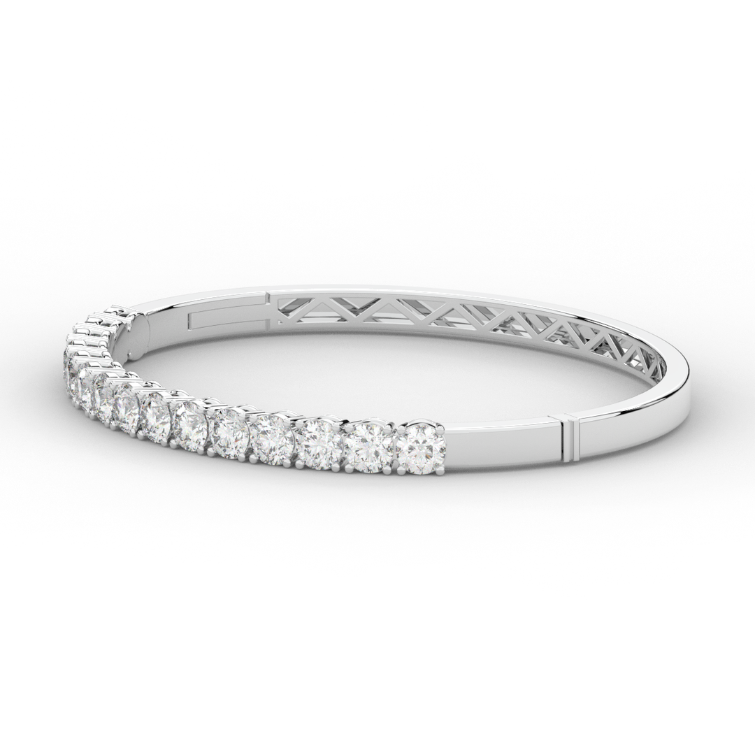 4.70CT.TW ROUND LAB DIAMOND BANGLE - Nazarelle
