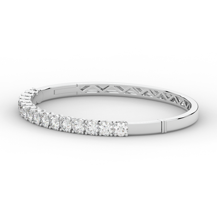 4.70CT.TW ROUND LAB DIAMOND BANGLE - Nazarelle