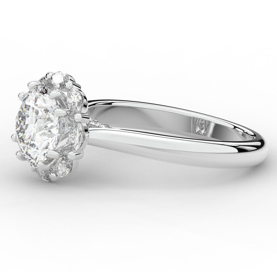 2.40CT.TW ROUND LAB DIAMOND HALO ENGAGEMENT RING - Nazarelle