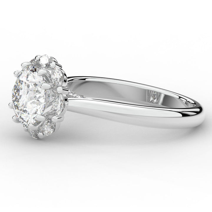 2.40CT.TW ROUND LAB DIAMOND HALO ENGAGEMENT RING - Nazarelle