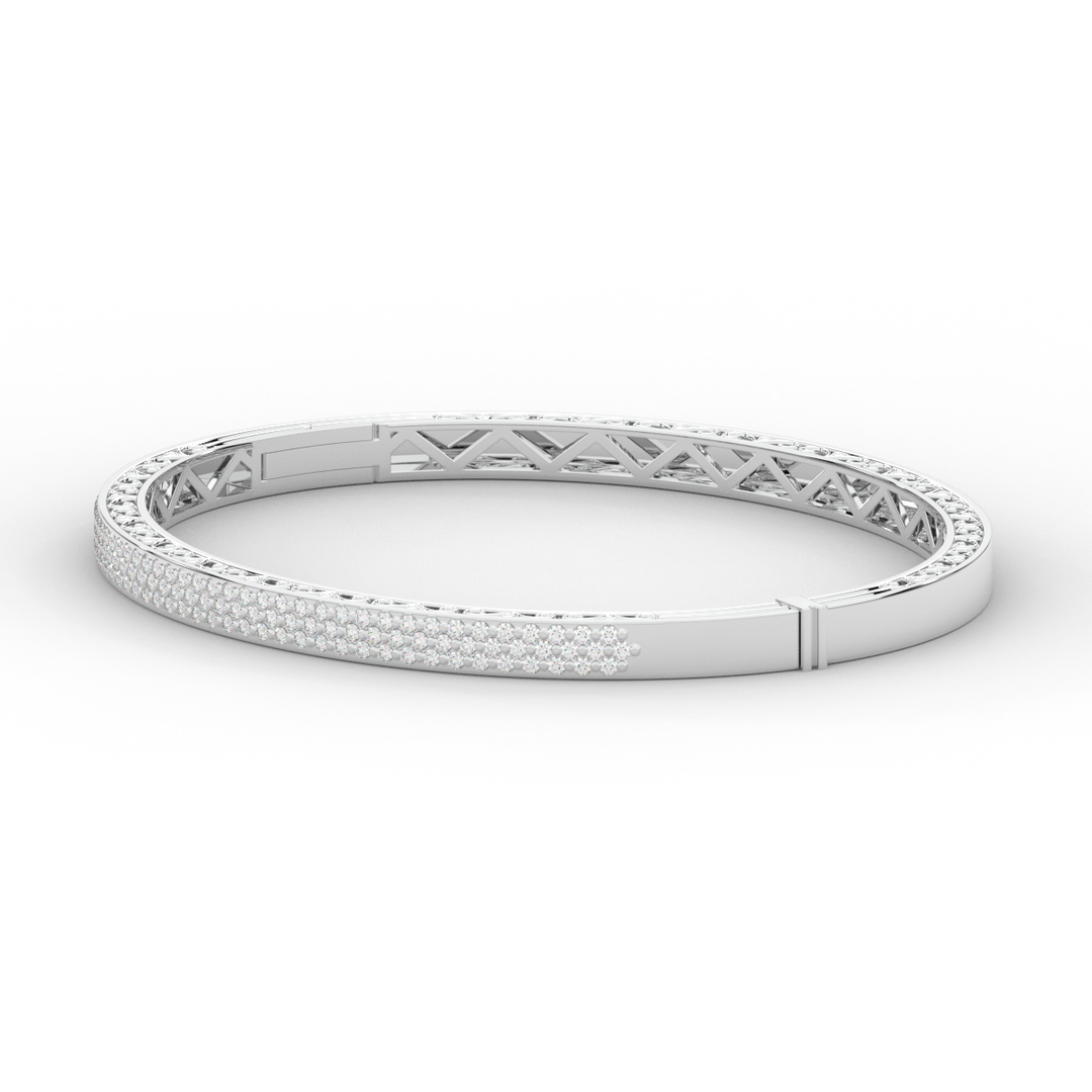 0.75CT.TW 3 ROW ROUND LAB DIAMOND  BANGLE - Nazarelle