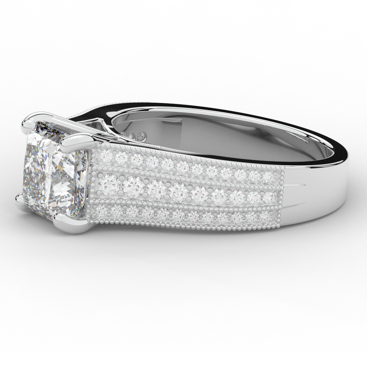 3.55CT.TW PRINCESS LAB DIAMOND ENGAGEMENT RING - Nazarelle