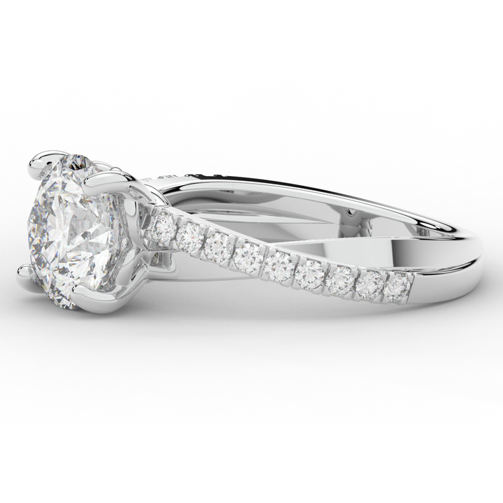 2.20CT.TW ROUND LAB DIAMOND TWISTBAND ENGAGEMENT RING - Nazarelle