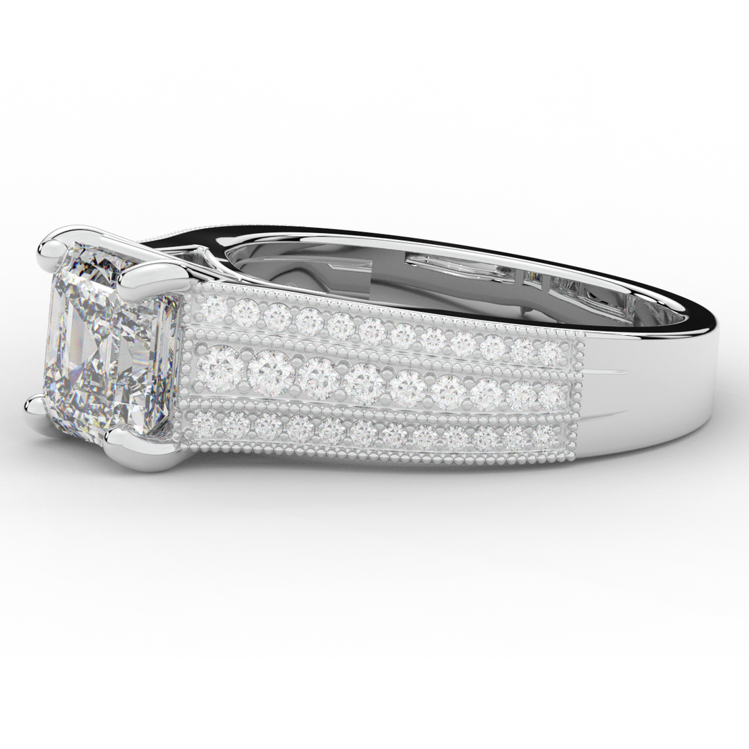 3.55CT.TW ASSCHER LAB DIAMOND ENGAGEMENT RING - Nazarelle