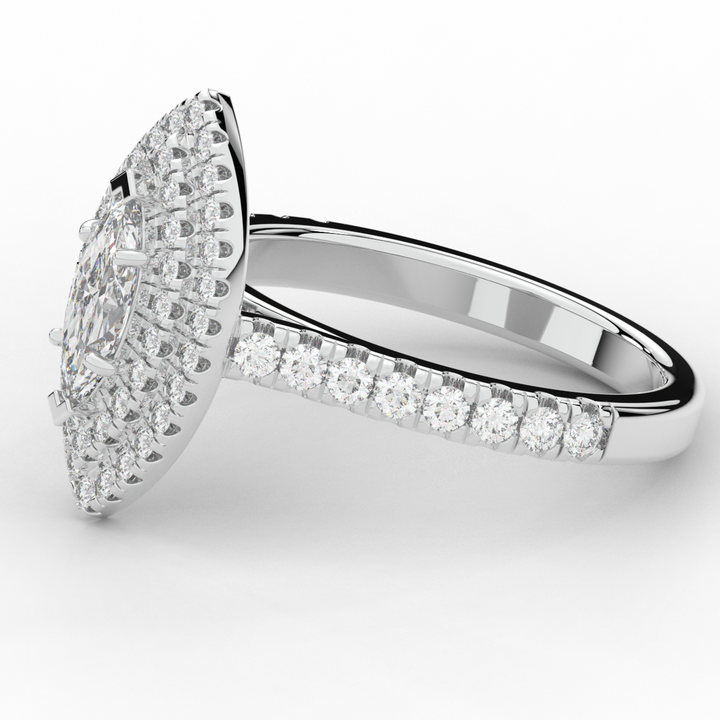 1.00CT.TW MARQUISE LAB DIAMOND HALO ENGAGEMENT RING - Nazarelle