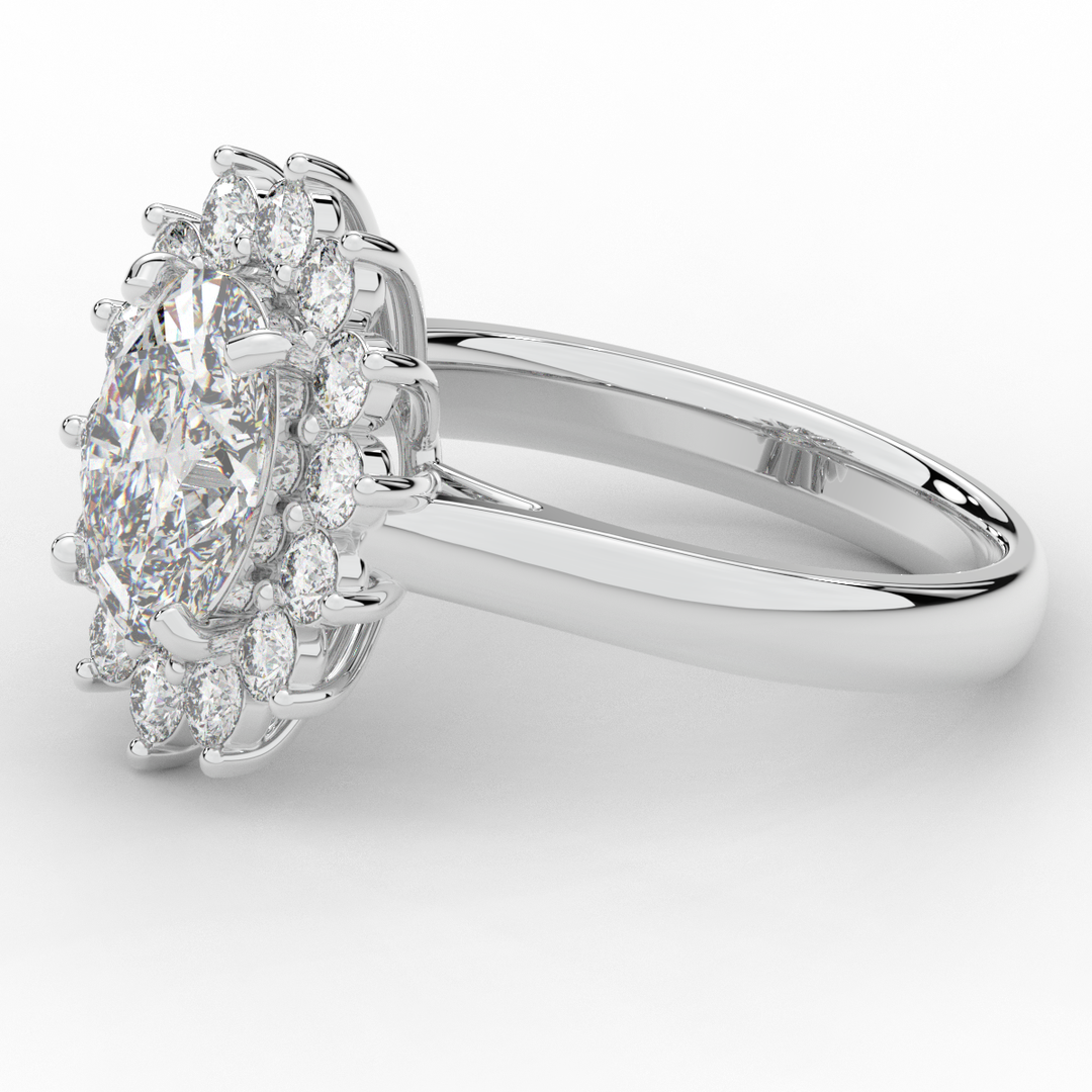2.65CT.TW OVAL LAB DIAMOND HALO ENGAGEMENT RING - Nazarelle