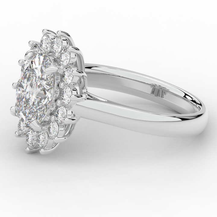 2.65CT.TW OVAL LAB DIAMOND HALO ENGAGEMENT RING - Nazarelle