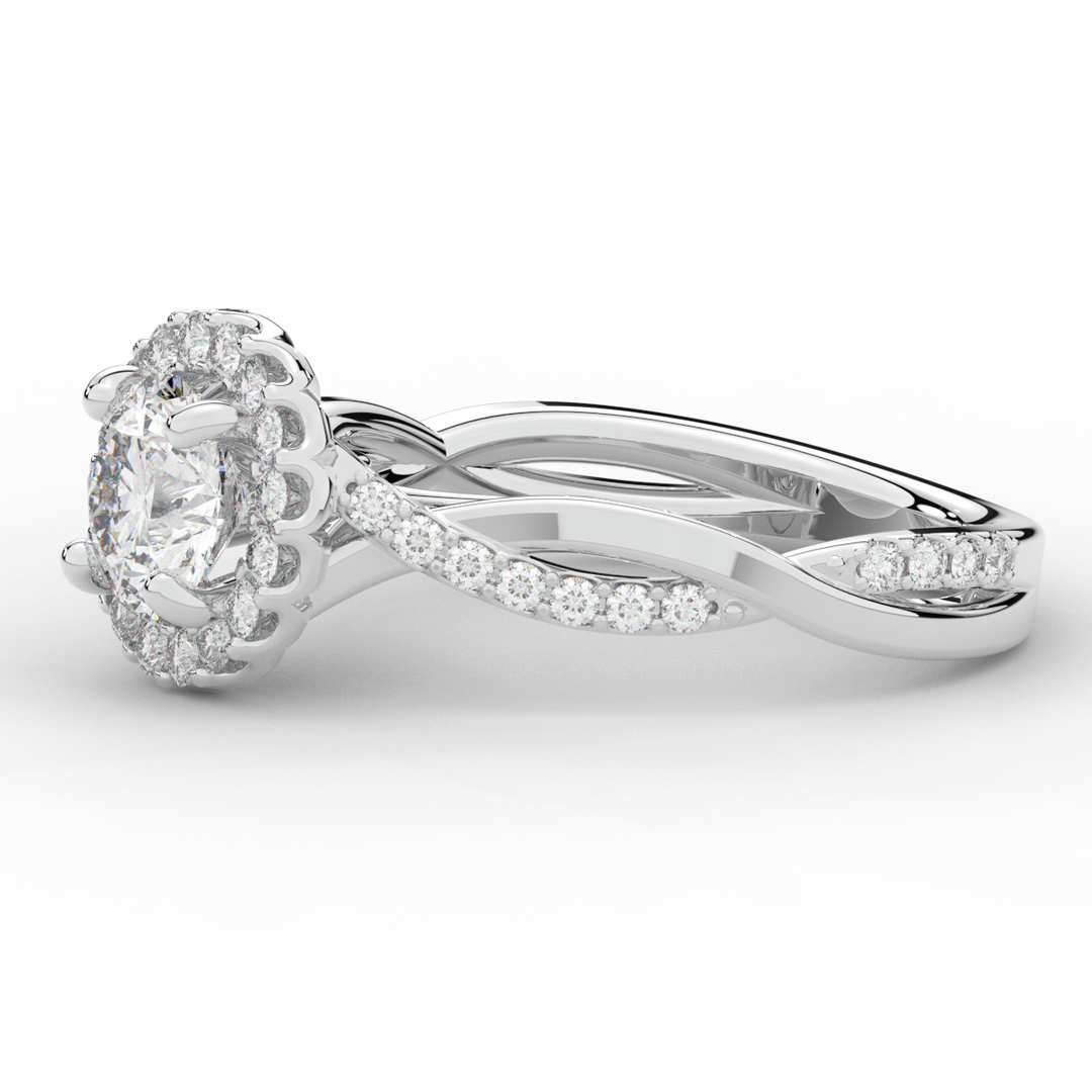 1.30CT.TW ROUND LAB DIAMOND ENGAGEMENT RING - Nazarelle