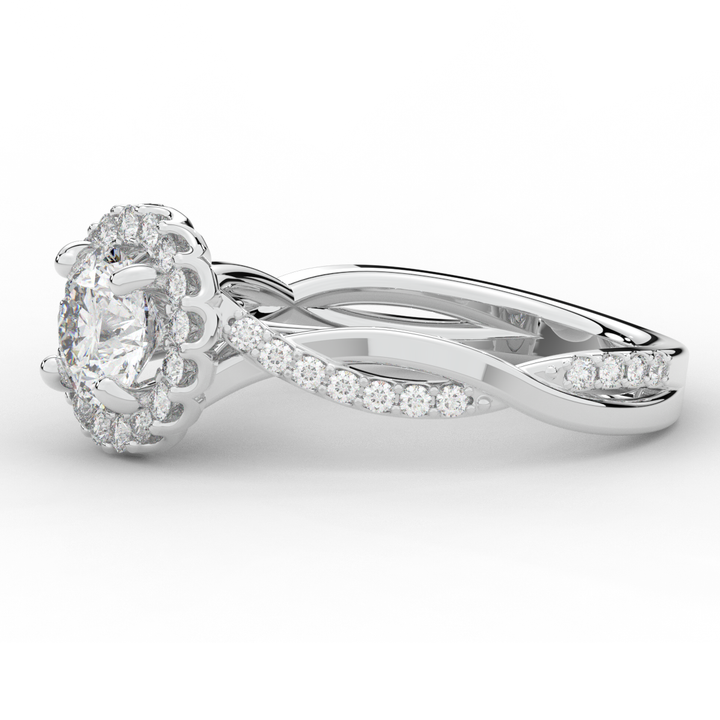 1.30CT.TW ROUND LAB DIAMOND ENGAGEMENT RING - Nazarelle