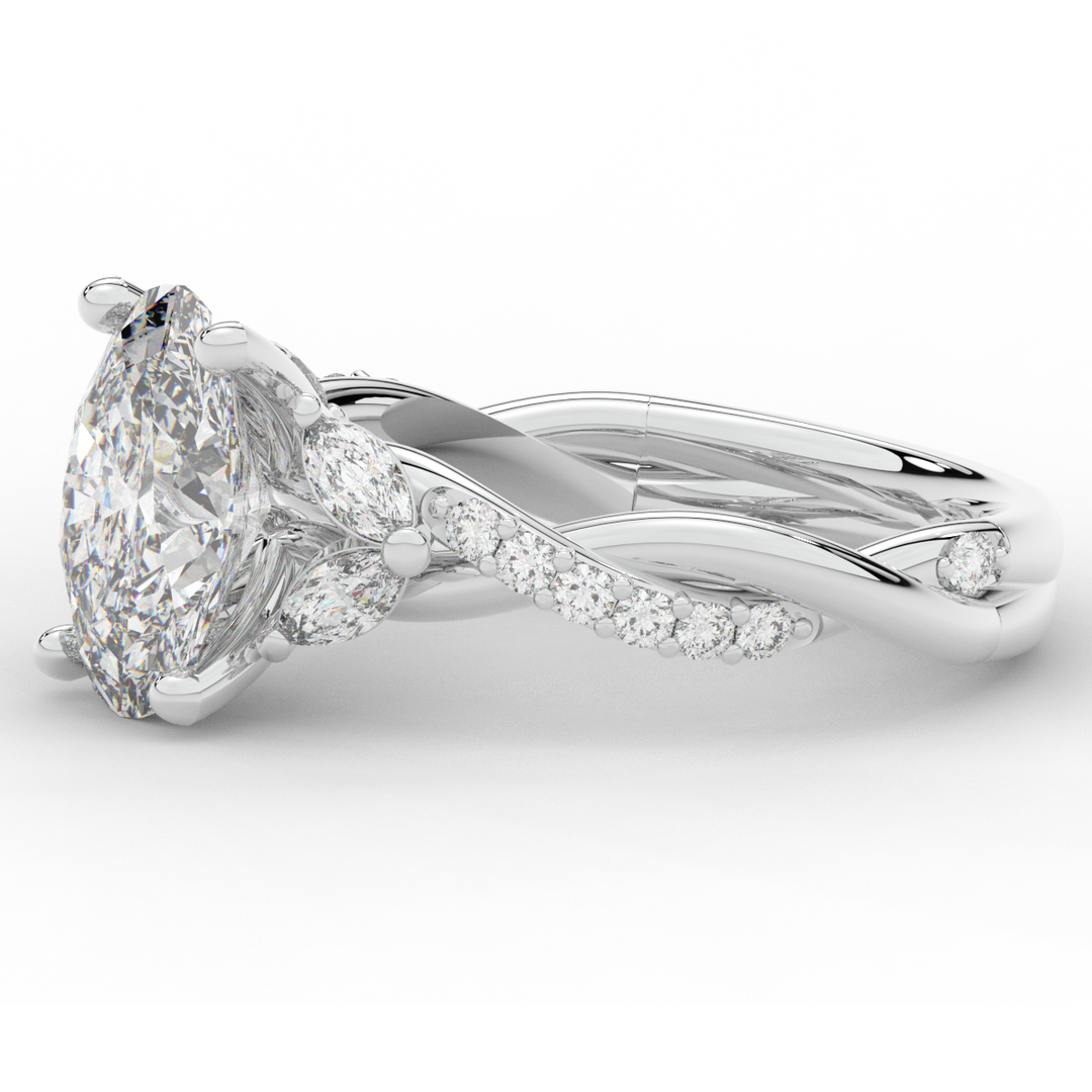 2.40CT.TW OVAL LAB DIAMOND TWIST ENGAGEMENT RING - Nazarelle