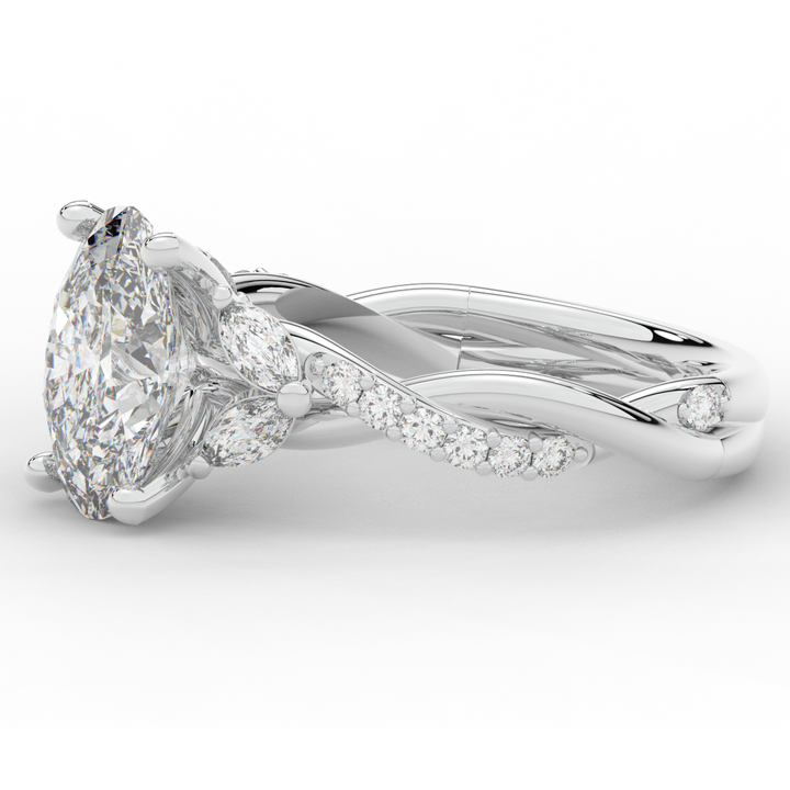 2.40CT.TW OVAL LAB DIAMOND TWIST ENGAGEMENT RING - Nazarelle