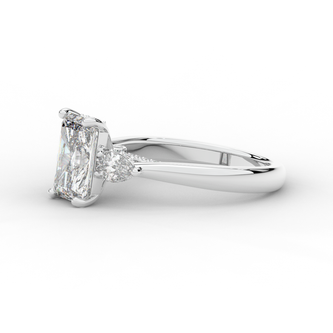 2.40CT.TW RADIANT LAB DIAMOND 3 STONE ENGAGEMENT RING - Nazarelle