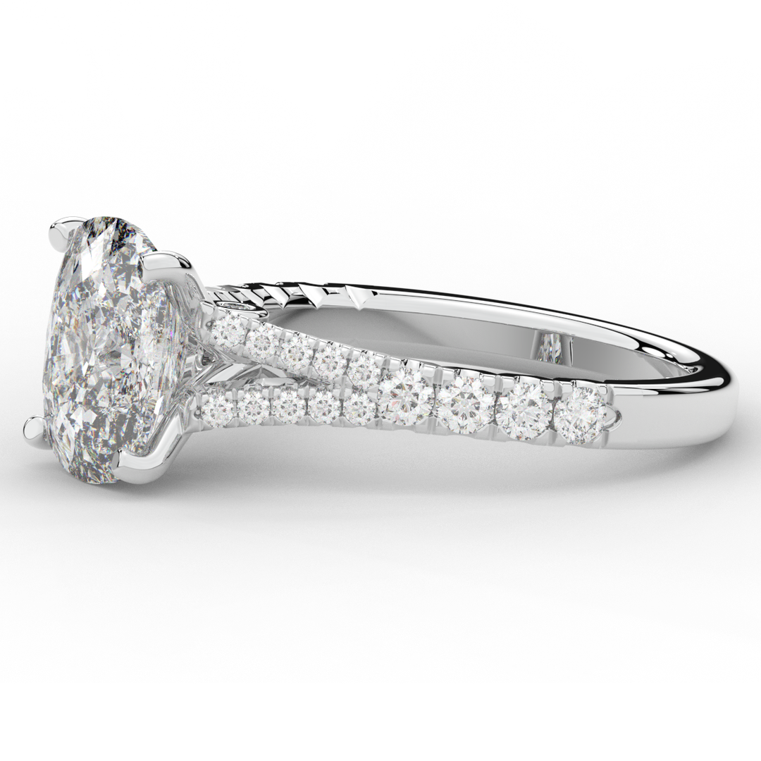 3.45CT.TW CUSHION LAB DIAMOND ENGAGEMENT RING - Nazarelle