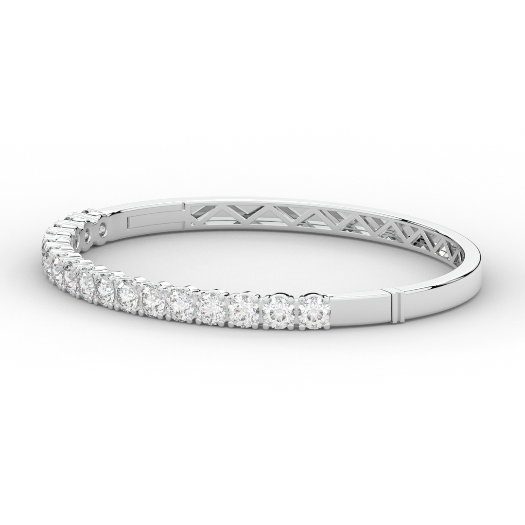 5.00CT.TW ROUND LAB DIAMOND BANGLE - Nazarelle
